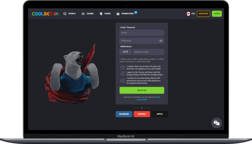 Kontoregistrering og verifisering i Kasino CoolBet Norge