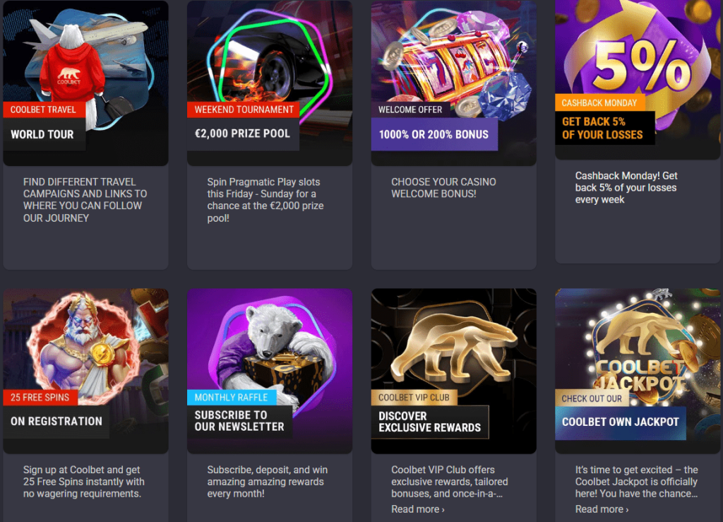 Bonuser og Kampanjer hos CoolBet Casino